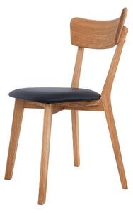 Dubová olejovaná a voskovaná židle Diana černá koženka