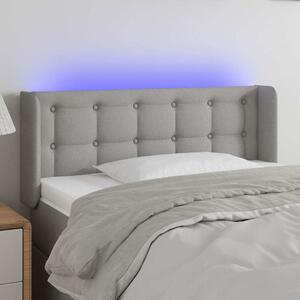 Čelo postele s LED světle šedé 93 x 16 x 78/88 cm textil 3123652