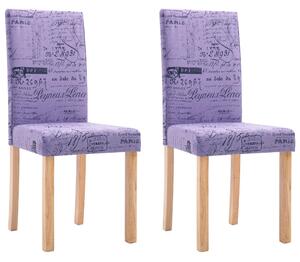 Jídelní židle 2 ks fialové textil