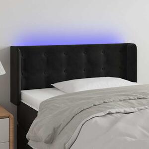 Čelo postele s LED černé 83 x 16 x 78/88 cm samet 3123702