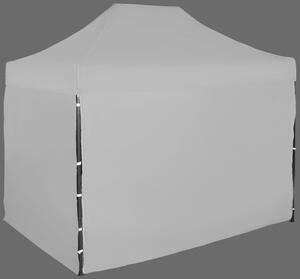Nůžkový stan 3x2m ocelový, 4 boční plachty, Šedá / antracitová
