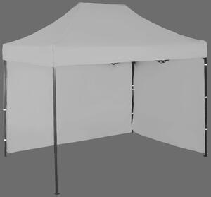 Nůžkový stan 3x2m ocelový, 2 boční plachty, Šedá / antracitová