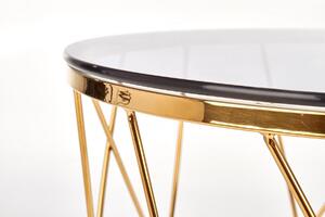 HALMAR Odkládací stolek Selena sklo/zlatý