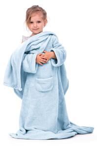 Dětská deka s rukávy DecoKing Lazy světle modrá
