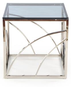 HALMAR Odkládací stolek Unispace 2 sklo/stříbrný