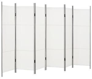 6dílný paraván bílý 300 x 180 cm