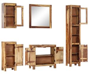 5dílný set koupelnového nábytku masivní sheeshamové dřevo