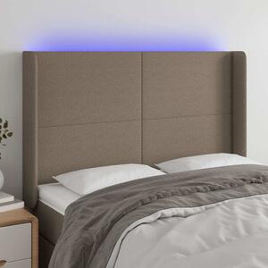 Čelo postele s LED taupe 147 x 16 x 118/128 cm textil 3123770