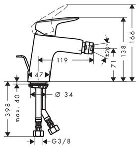 Bidetová baterie HANSGROHE LOGIS - 71204000