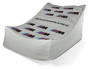 Sablio Sedací vak Lounge MPERFORMANCE bílý vzor - 80 x 95 x 50 cm