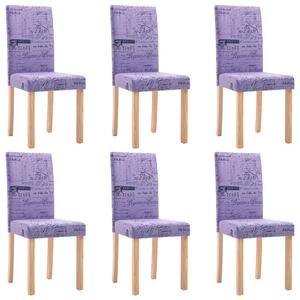 Jídelní židle 6 ks fialové textil