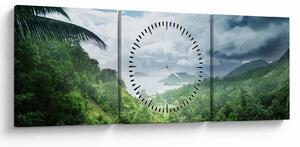 Obraz - Seychelská jungle (s hodinami) (90x30 cm)