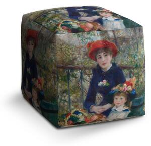 Sablio Taburet Cube Dvě sestry (Na Terase) - Pierre-Auguste Renoir - 40x40x40 cm