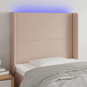 Čelo postele s LED cappuccino 93 x 16 x 118/128 cm umělá kůže 3123851