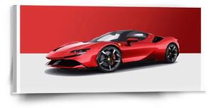 Sablio Obraz Ferrari na červenobílé - 110x50 cm