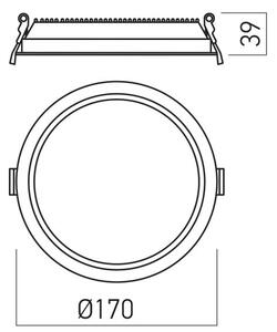 Zápustné LED svítidlo ARA, IP44, ø17cm Barva: Bílá