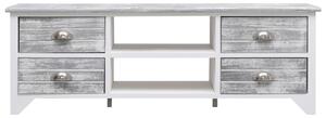 TV stolek bílo-šedý 115 x 30 x 40 cm dřevo pavlovnie