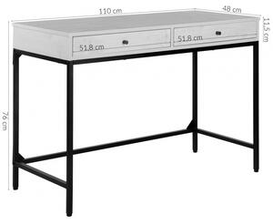 Hector Psací stůl Trewolo110 cm bílý/černý