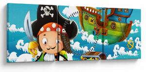 Obraz - Pirátský poklad (s hodinami) (90x30 cm)