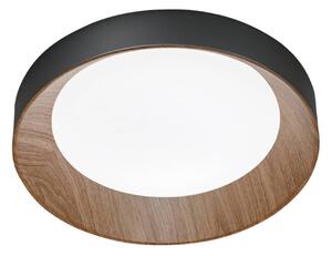 Luce Ambiente Design LED stropní svítidlo Arka, Ø 40 cm, černá/dřevěný vzhled, kov, Černá, Obývací pokoj / jídelna, kov, Moderní