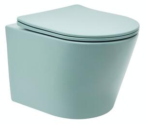 Wc s prkénkem softclose závěsné SAT Infinitio zelená mat zadní odpad SATINF010RREXPLGEM