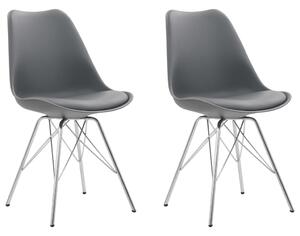 Jídelní židle 2 ks šedé umělá kůže