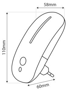 LED Noční světlo se senzorem LED/1W/230V bílá