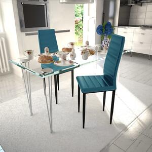 Jídelní židle 2 ks azurově modré umělá kůže