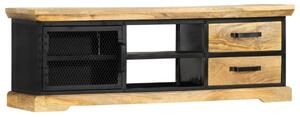 TV stolek černý 120 x 30 x 40 cm masivní mangovníkové dřevo