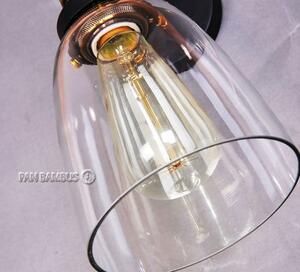 Retro nástěnné svítidlo sklo a mosaz A01-1108
