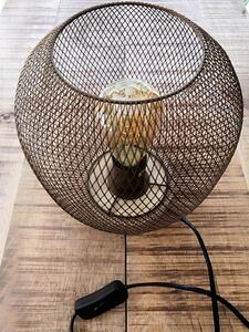 Designová stolní lampa - dřevo a kov
