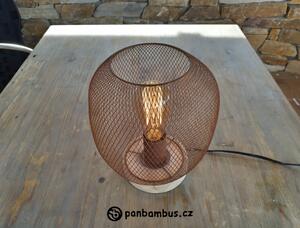 Designová stolní lampa - dřevo a kov