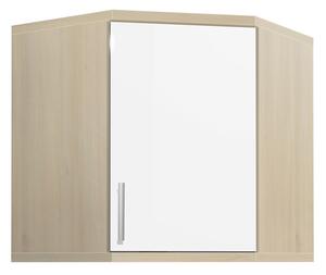 Koupelnová skříňka rohová závěsná K33 barva skříňky: bílá 113, barva dvířek: bílá lamino