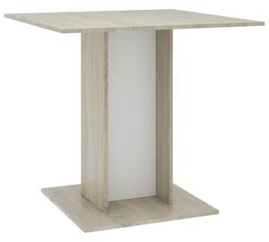 Jídelní stůl bílý a dub sonoma 80 x 80 x 75 cm dřevotříska