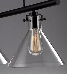 Designové stropní svítidlo - kombinace černý kov a sklo