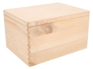 ČistéDřevo Dřevěný box s víkem 40 x 30 x 24 cm bez rukojeti