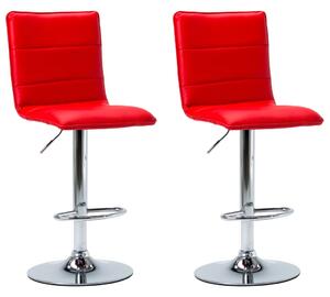 Barové židle 2 ks červené umělá kůže