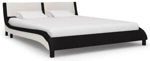 Rám postele černobílý umělá kůže 150 x 200 cm