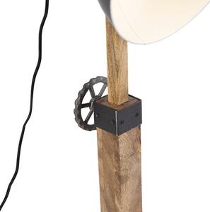 Industriální stojací lampa z tvrdého dřeva