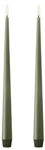 LED svíčka Taper 30 cm / 70 Green soil – set 2 ks