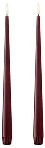 LED svíčka Taper 30 cm / 44/2 Deep wine – set 2 ks
