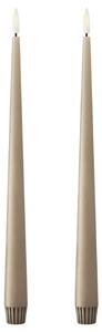 LED svíčka Taper 30 cm / 18 Nougat Note – set 2 ks