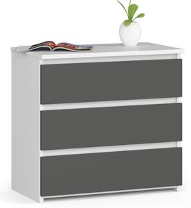 Ak furniture Komoda CL3 60 cm bílá/grafitově šedá