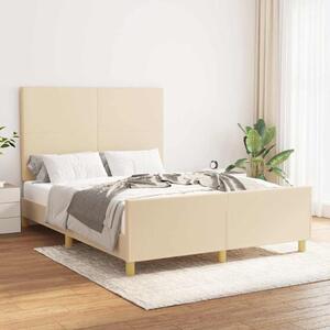 Rám postele bez matrace krémový 140 x 190 cm textil 3124892
