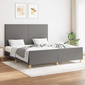 Rám postele bez matrace tmavě šedý 160 x 200 cm textil 3124904