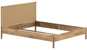 Vipack Dubová postel Olive 160 x 200 cm s vyplétaným čelem