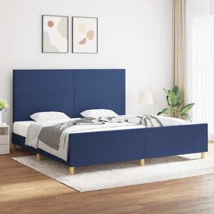Rám postele bez matrace modrý 200 x 200 cm textil 3124925