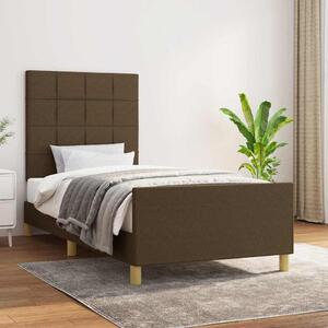 Rám postele bez matrace tmavě hnědá 90 x 190 cm textil 3125020