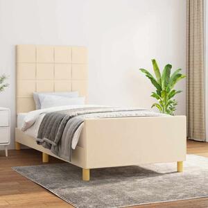 Rám postele bez matrací krémově 90x190 cm textil 3125022