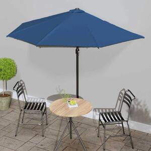 Slunečník na balkon hliníková tyč modrý 300x155x223 cm půlkruh 312505